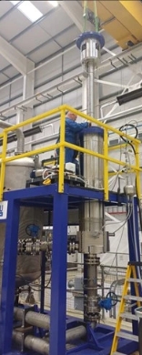 Pump being removed from test rig