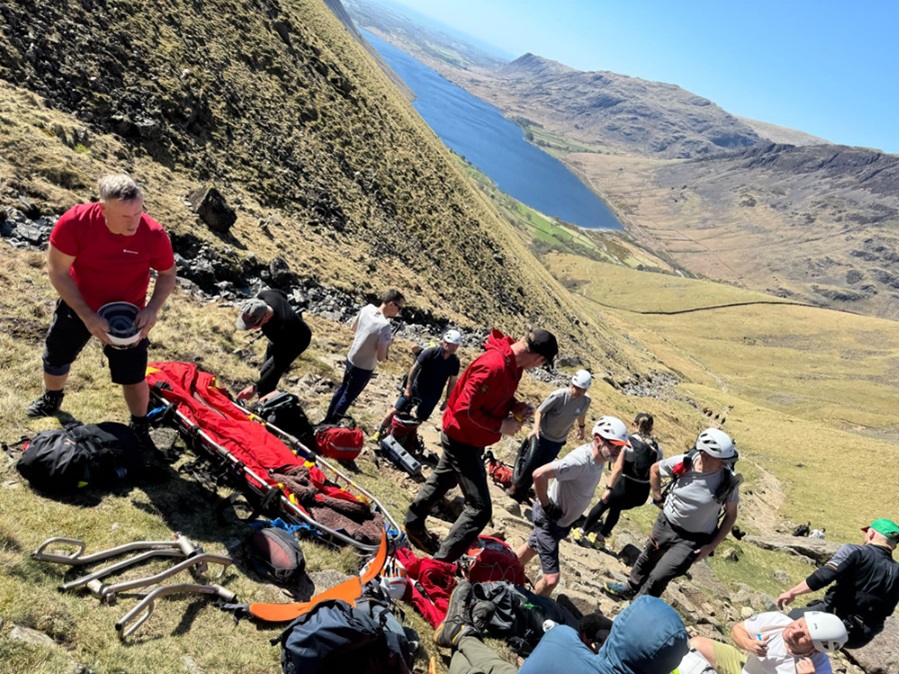 Mountain rescue on Scafell Pike