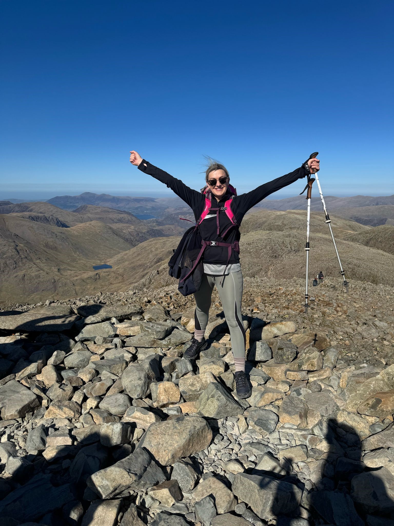 Cheryl Fawcett on top of Scafell Pike.
