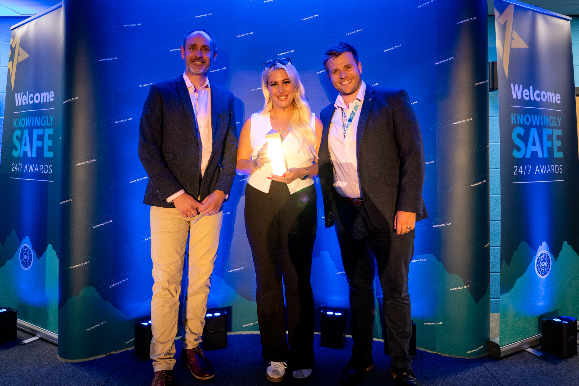 From left to right, James Lewis, head of EHSSQ, Lauren Johnston, of Amentum, and Thomas Hyland, of Balfour Beatty Kilpatrick.