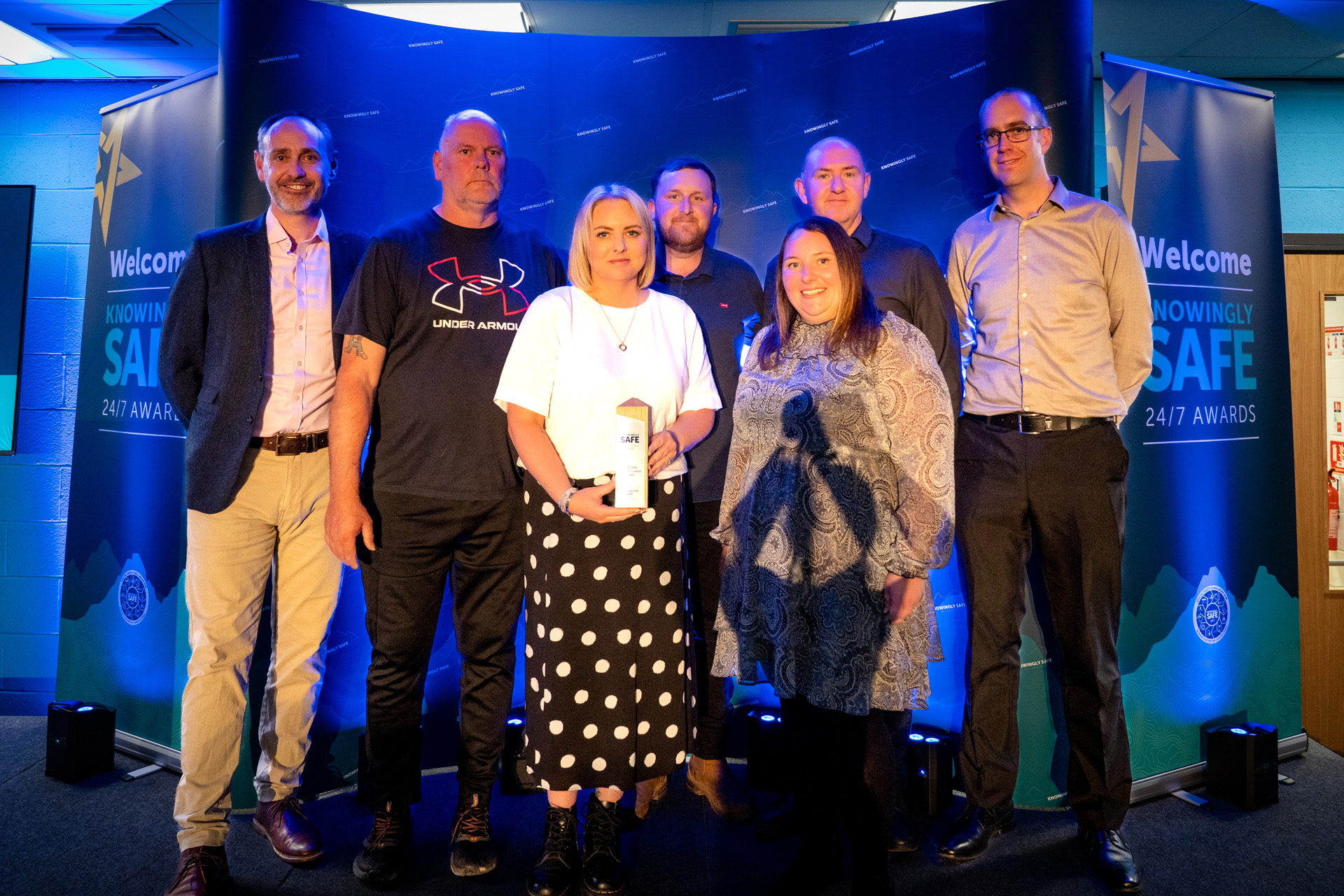 The Sir Robert McAlpine Site Establishment Team from BEPPS2 with James Lewis, head of EHSSQ, far left and Danielle Slattery, PPP head of lot 1, front right.
